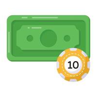 A flat vector denoting giving money, bribery flat icon