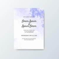 Wedding invitation with abstract watercolor background vector