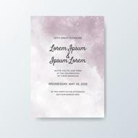 Wedding invitation with abstract watercolor background vector