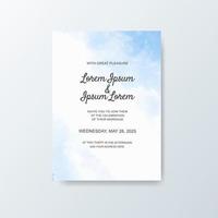 Wedding invitation with abstract watercolor background vector