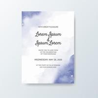 Wedding invitation with abstract watercolor background vector