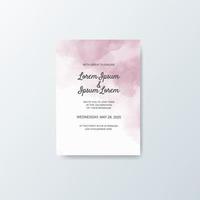 Wedding invitation with abstract watercolor background vector