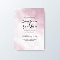 Wedding invitation with abstract watercolor background vector