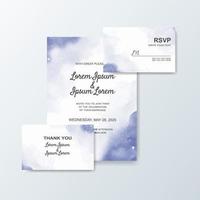 Wedding invitation with abstract watercolor background vector