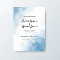 Wedding invitation with abstract watercolor background vector