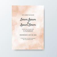 Wedding invitation with abstract watercolor background vector