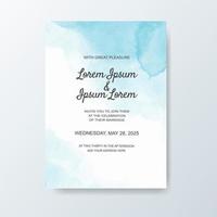 Wedding invitation with abstract watercolor background vector