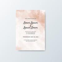 Wedding invitation with abstract watercolor background vector