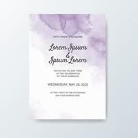 Wedding invitation with abstract watercolor background vector