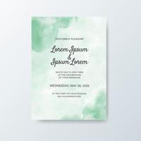 Wedding invitation with abstract watercolor background vector