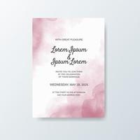 Wedding invitation with abstract watercolor background vector