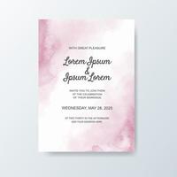 Wedding invitation with abstract watercolor background vector