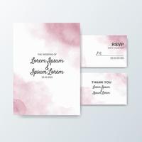 Wedding invitation with abstract watercolor background vector