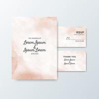 Wedding invitation with abstract watercolor background vector