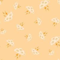 Clouds with lightning of seamless pattern. Cute hand drawn background. vector