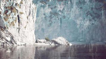 panoramic view of nice colorful huge cliff and sea video