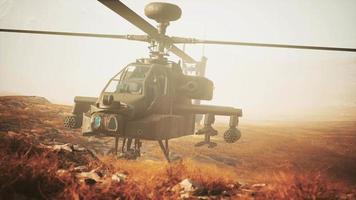 military helicopter in mountains at war video