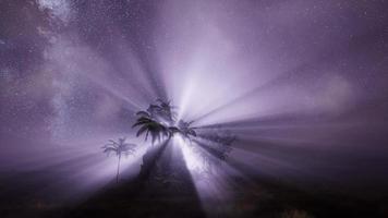 astro de la galaxie de la voie lactée au-dessus de la forêt tropicale. video