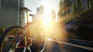 Stadtfahrrad auf der Straße video