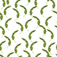 Natural seamless pattern with green random little tropic palm ornament. Isolated backdrop. vector