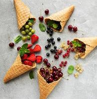 ice cream cone with berries