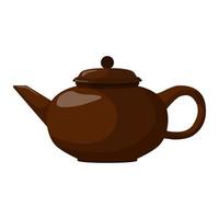 Kettle element for chinese tea ceremony on white background. Asian traditional equipment isolated in style flat vector