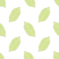 Seamless pattern in minimalistic style with lemon silhouettes. Light pastel tones food vitamin backdrop. vector