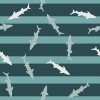 Leopard shark seamless pattern in scandinavian style. Marine animals background. Vector illustration for children funny textile.