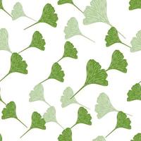 Ginkgo biloba seamless pattern. Beautiful plant background. vector