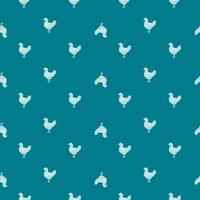 Seamless pattern of hen. Domestic animals on colorful background. Vector illustration for textile.