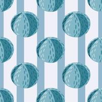 Activity seamless pattern with doodle funny beach ball ornament. Striped background. Childish print. vector