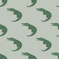 Cute crocodiles seamless pattern.Funny animals background. vector