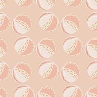 Sport design seamless pattern with pale pink beach ball elements. Simple summer activity backdrop. vector