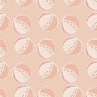 Sport design seamless pattern with pale pink beach ball elements. Simple summer activity backdrop. vector