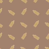 Seamless pattern retro chinese bottle on light brown background. Geometrical texture template for menu restaurant. vector