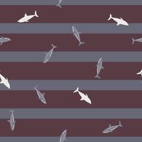 patrón sin costuras de tiburón blanco en estilo escandinavo. fondo de animales marinos. ilustración vectorial para niños textil divertido. vector