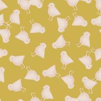 Seamless pattern of chicken. Domestic animals on colorful background. Vector illustration for textile.