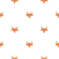 Fox pattern seamless in freehand style. Head animals on colorful background. Vector illustration for textile.