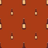 Bottle alcohol seamless pattern. Hand drawn background for menu. vector