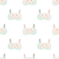 Rabbit light pink color geometric seamless pattern on white background. Children graphic design element for different purposes. vector