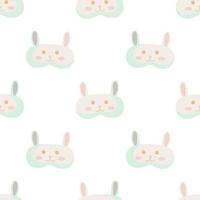 Rabbit light pink color geometric seamless pattern on white background. Children graphic design element for different purposes. vector