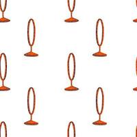 Isolated seamless pattern in doodle style with orange bright circus ring ornament. White background. vector