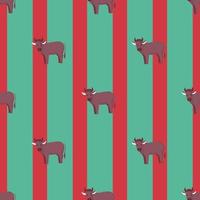 patrón sin costuras de toro. animales domésticos en colores de fondo. ilustración vectorial para textiles. vector