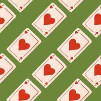 Game cards seamless pattern. Design gambling. Repeated texture in doodle style. vector