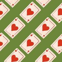 Game cards seamless pattern. Design gambling. Repeated texture in doodle style. vector