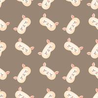 Lamb light yellow color geometric seamless pattern on brown background. Children graphic design element for different purposes. vector