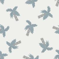 Pastel palette exotic nature seamless pattern with light purple palm shapes. Random exotic nature print. vector
