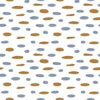 Seamless pattern pebble on white background. Beautiful texture gravel for fabric design. vector