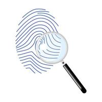 Fingerprint isolated on white background. Investigation crime. Security access concept . vector