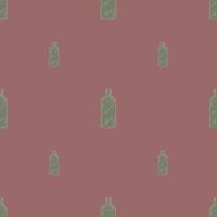 Seamless pattern retro chinese bottle on pink background. Geometrical texture template for menu restaurant. vector